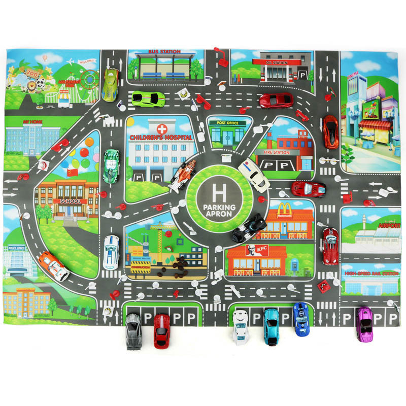 Kids Educational Mat - Eğitici Oyuncak 130*100cm Yol Matı Ffic
