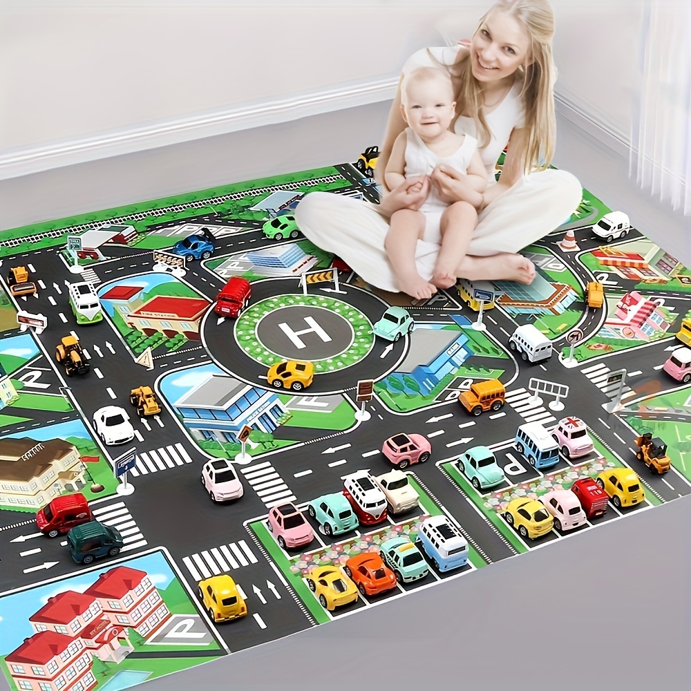 Kids Educational Mat - 1 adet, şehir trafik oyun matı,