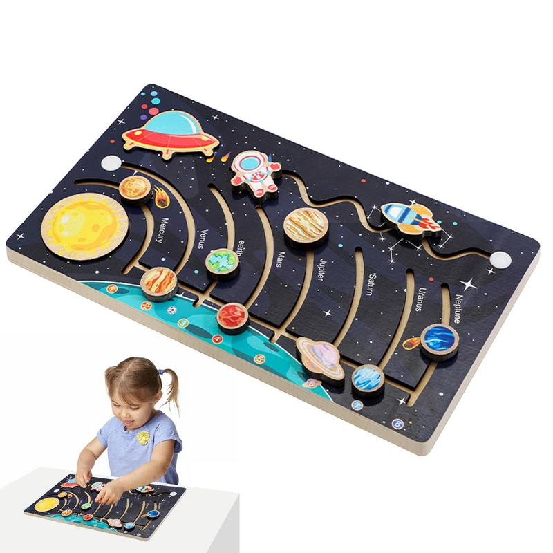 Solar System Model - Güneş sistemi modeli kurulu ahşap güneş