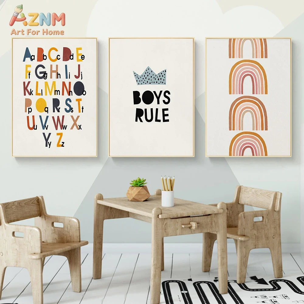 Gökkuşağı alfabe posteri eğiti - Kids Education Gift incelemesi ve fiyatı